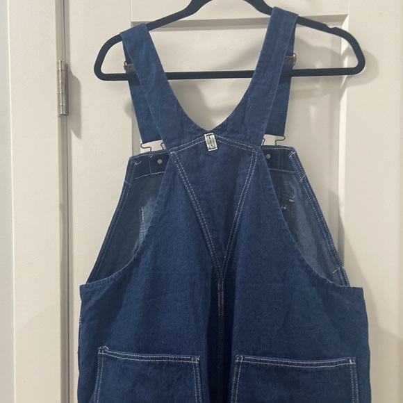 KEY denim overalls bibs outdoor hardworking farm hand Waist 42  x Length 29 - Picture 10 of 12